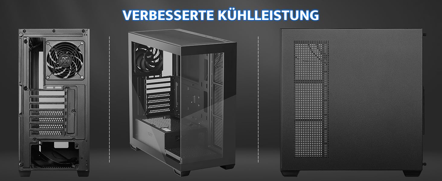 darkFlash DS900: Корпус для ПК ATX Mid-Tower з 4 PWM ARGB вентиляторами, подвійна скляна панель, підтримка радіаторів водяного охолодження 360mm, USB Type-C, чорний