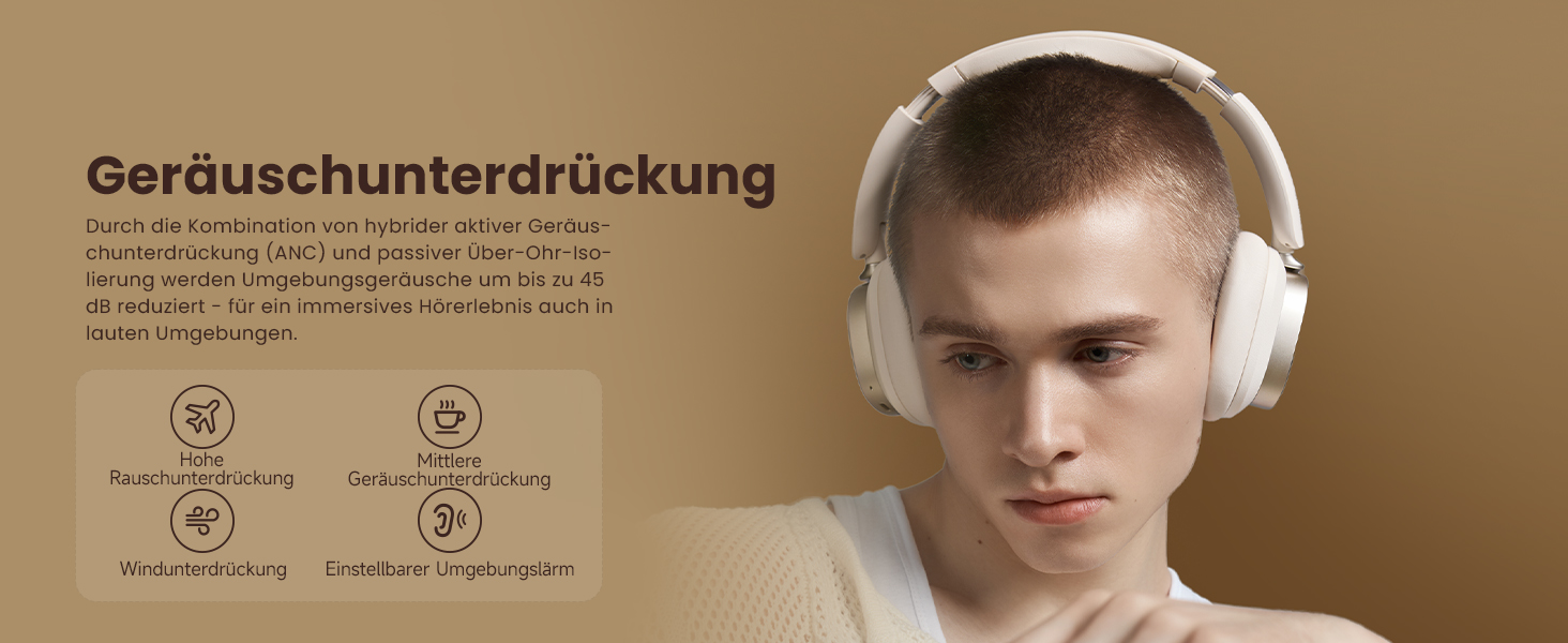 Навушники бездротові Edifier ES850NB з шумозаглушенням, Hi-Res Audio, Bluetooth 5.4, LDAC, 92 год роботи, слонова кістка