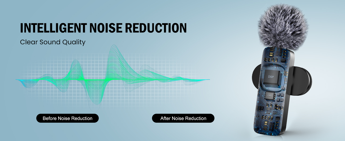 Бездротовий петличний мікрофон з 4 режимами запису для Android, iPhone, PC – Mini-мікрофон для відео, TikTok, YouTube, Live-трансляцій та інтерв'ю (K1)