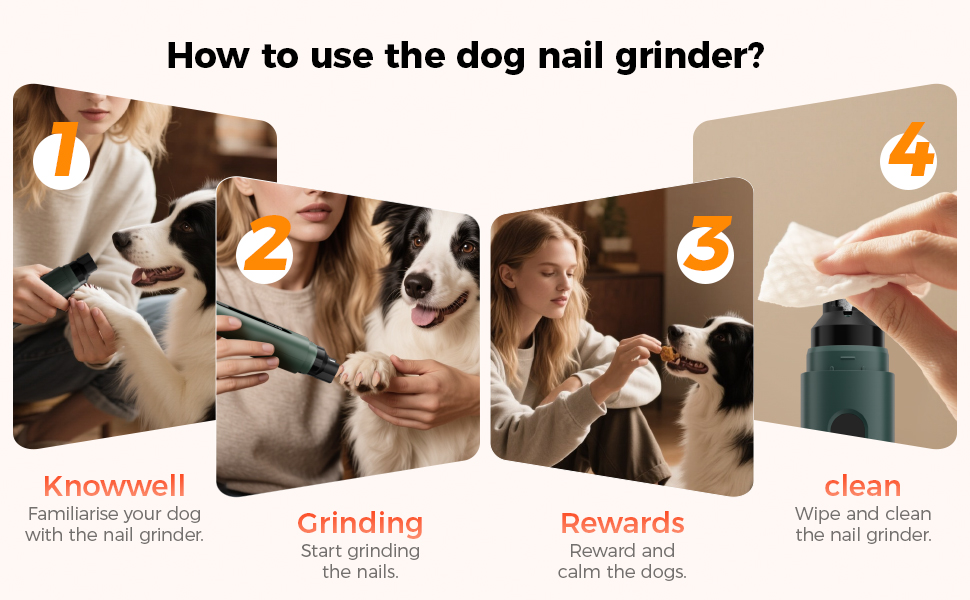 Шліфувальник для собак NEUTYPECHIC з LED-підсвічуванням та LCD-дисплеєм, 5 режимів, для великих, середніх та малих порід