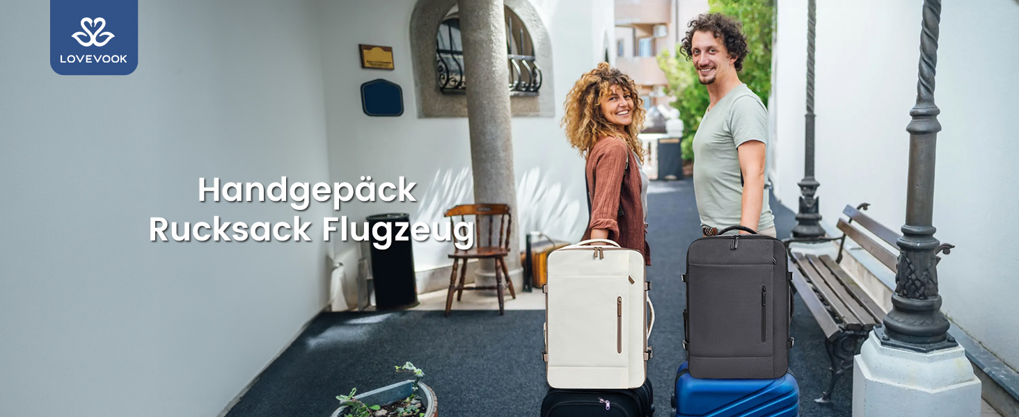 LOVEVOOK Рюкзак-валіза для ручної поклажі, 40L, для ноутбука 17,3