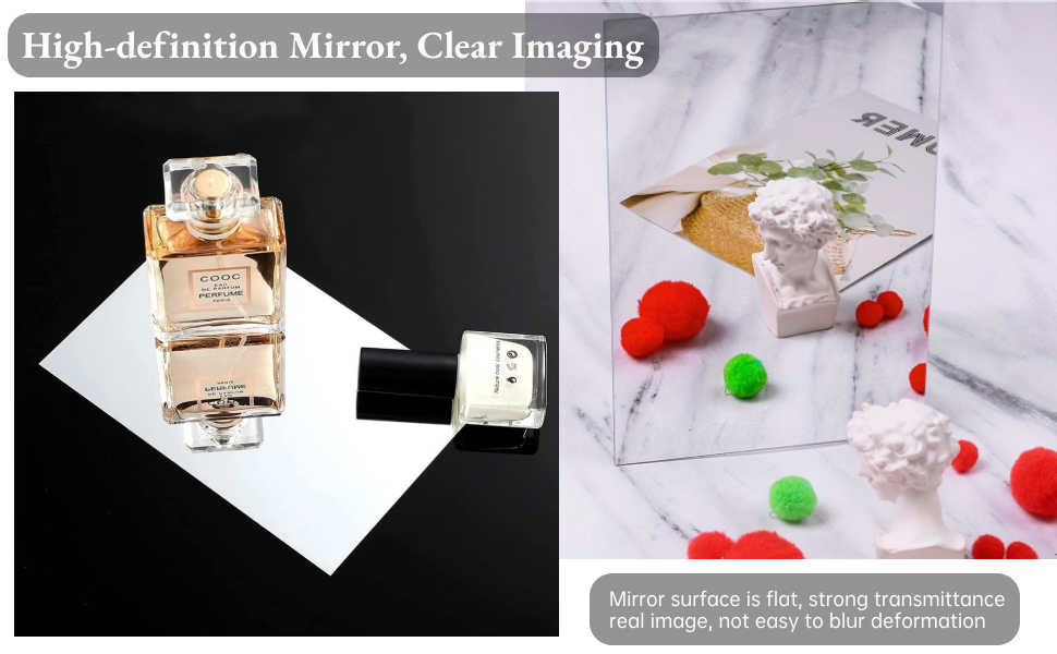 4 самоклейні дзеркала, 20 x 30 см, акрилові дзеркала для стін, школи, дому, вітальні, ванної, спальні