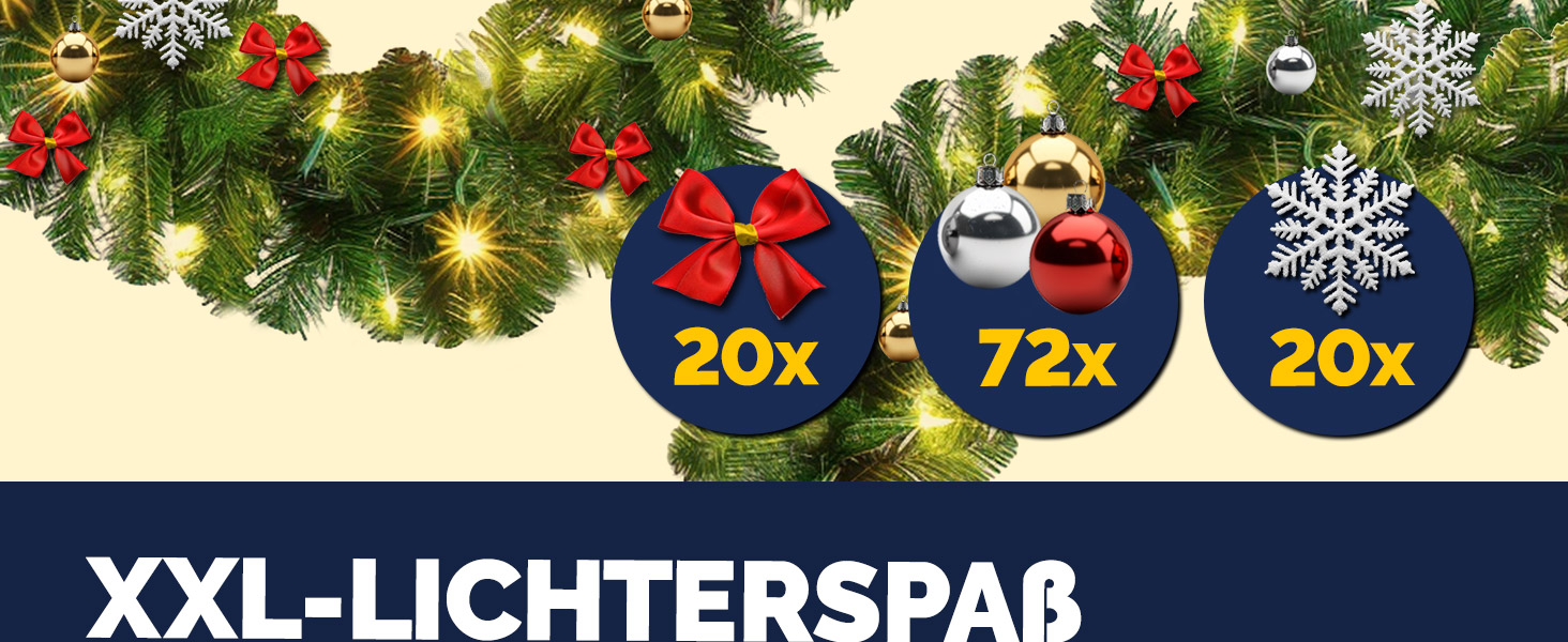 Гірлянда святкова CASARIA 5м, 100 LED, тепле біле світло, для декору приміщень та вулиці