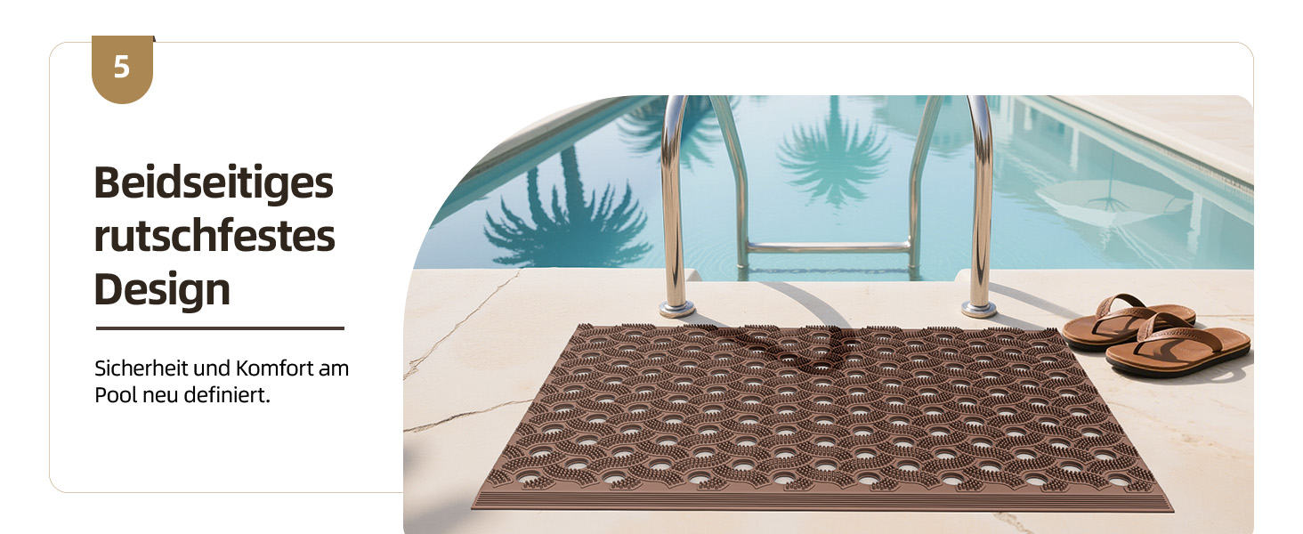 Килимок для порогу COLOR&GEOMETRY Null Geruch TPE Heavy Duty, 43x75 см (60x90 см), коричневий. Екологічний, не потребує догляду, антиковзаючий, для дому та вулиці