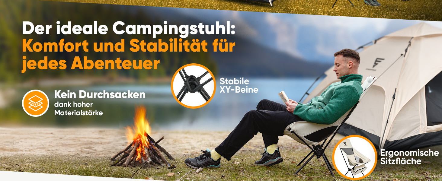 Крісло туристичне SCHNEIDERFREUDE EasyFold Pro – преміум якість, складне, легке, з вентиляцією спинки для кемпінгу, саду, риболовлі та відпочинку на природі