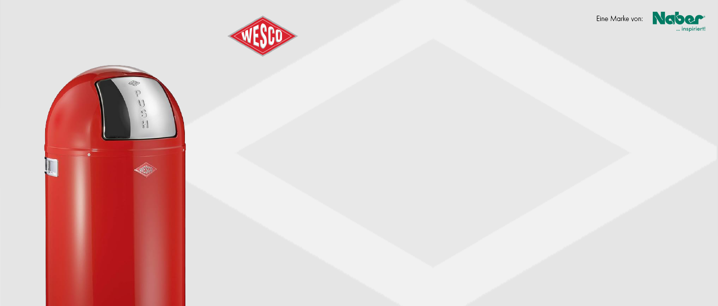 Відро Wesco Pushboy рожеве, 50 л, нержавіюча сталь, знімний внутрішній контейнер, порошкове покриття