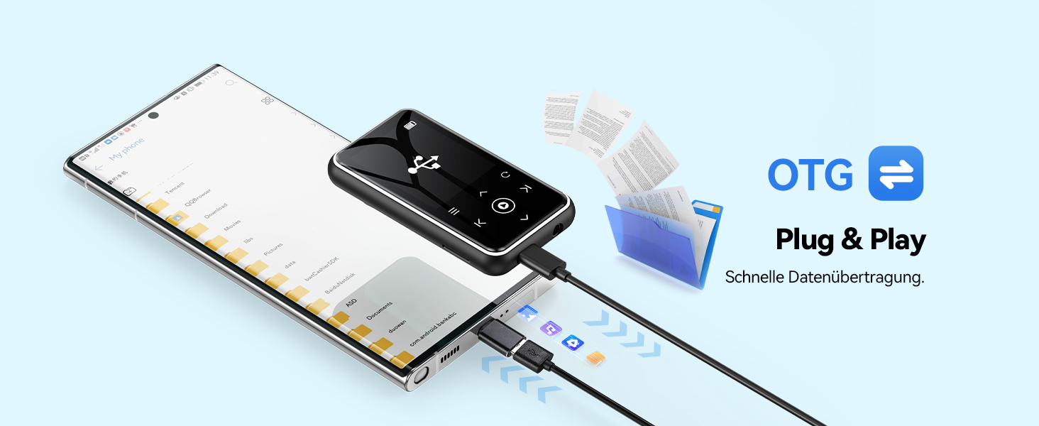 MP3 плеєр AGPTEK 64GB з кліпсою для спорту, Bluetooth 5.3, 1.8