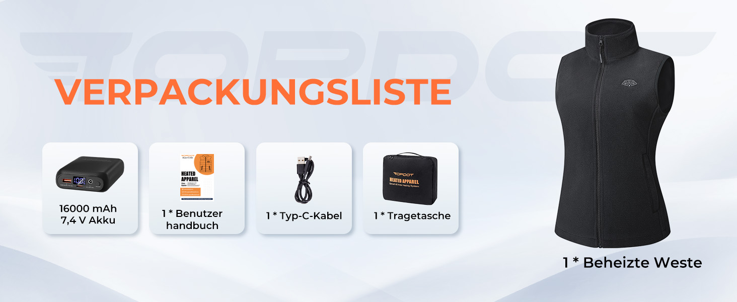 Електрична гріюча жилетка Topdot для жінок з флісу з Powerbank 7.4V 16000mAh, 10 зон нагріву, 3 температурні режими, для велоспорту, кемпінгу та outdoor-робіт, чорна, розмір M