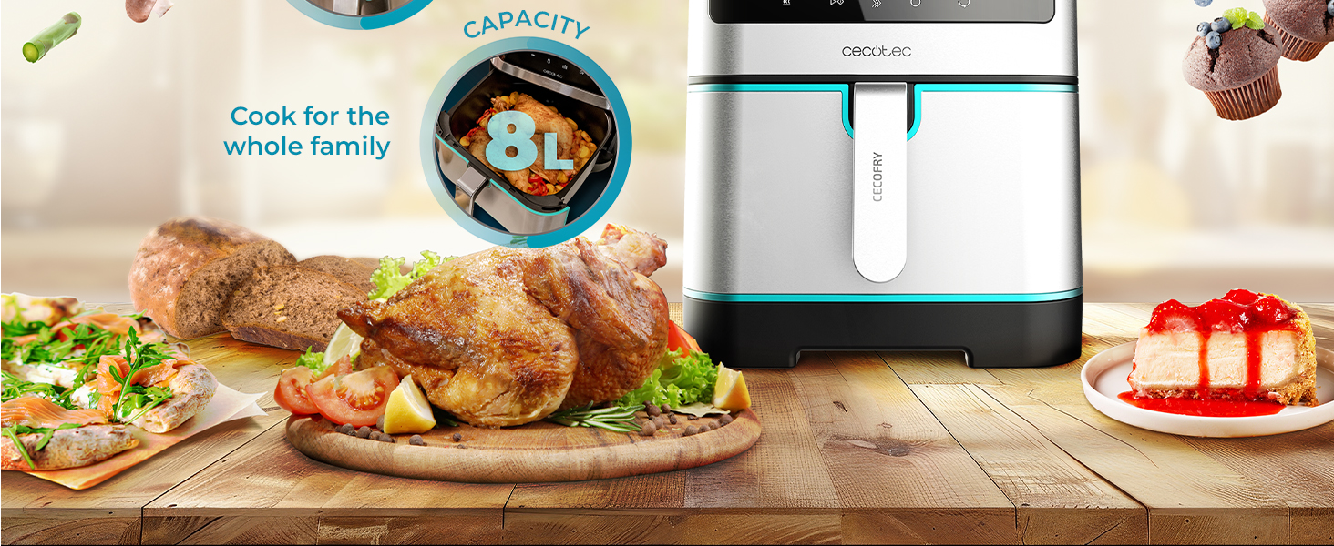 Фритюрниця Cecotec Cecofry Absolute 7600 7.6 л, 2000 Вт, Цифрова, PerfectCook, Нержавіюча сталь