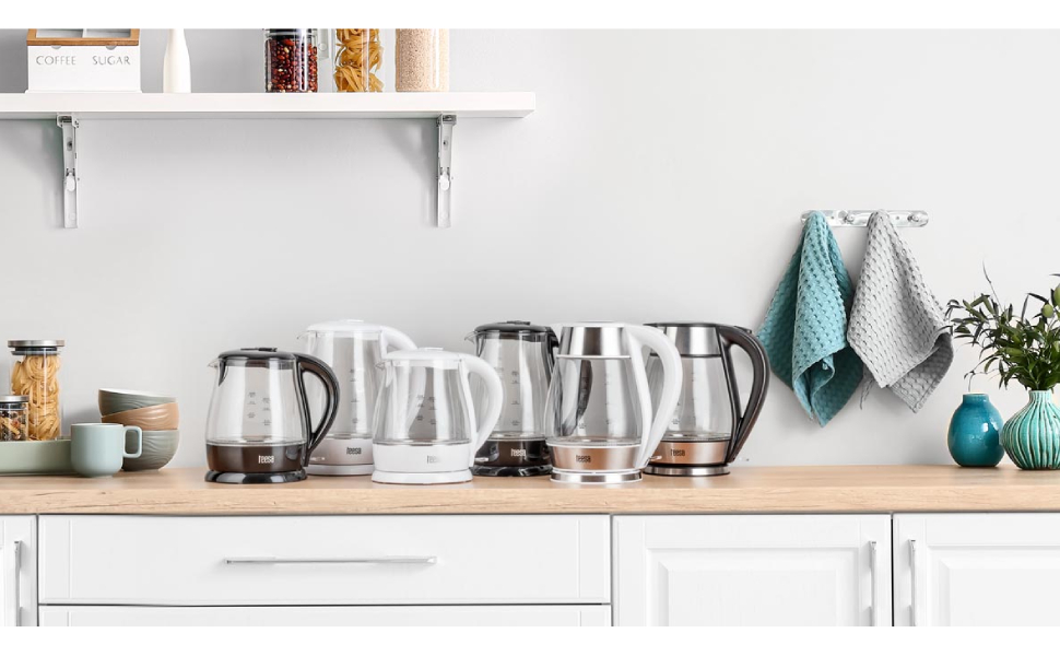 Бездротовий електричний чайник TEESA 1L, TSA1030B, білий