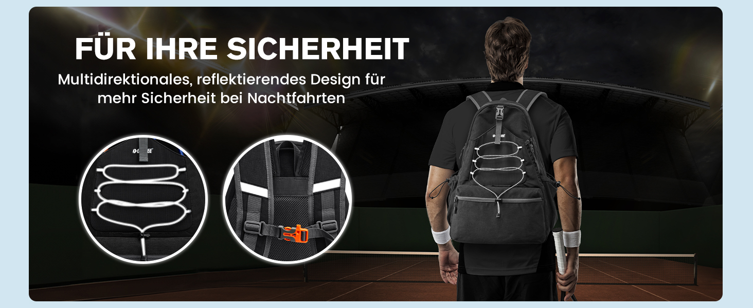 G4Free Tennis Bag Backpack - Large Capacity Tennis Racket Bag with Shoe Compartment for Men & Women (Grey)