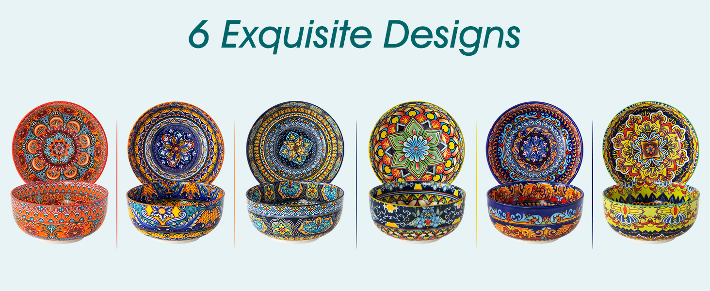 Набір з 6 порцелянових супових тарілок Vancasso (6x840мл) для мюслі, супу, салату, рамену, десерту та інших страв