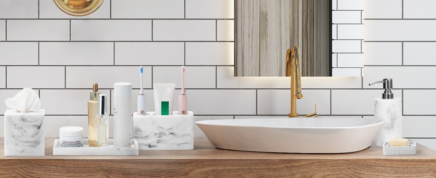 Тримач для зубних щіток Luxspire з 3 відсіками, для електричних щіток, органайзер для зубної пасти та ручок, білий