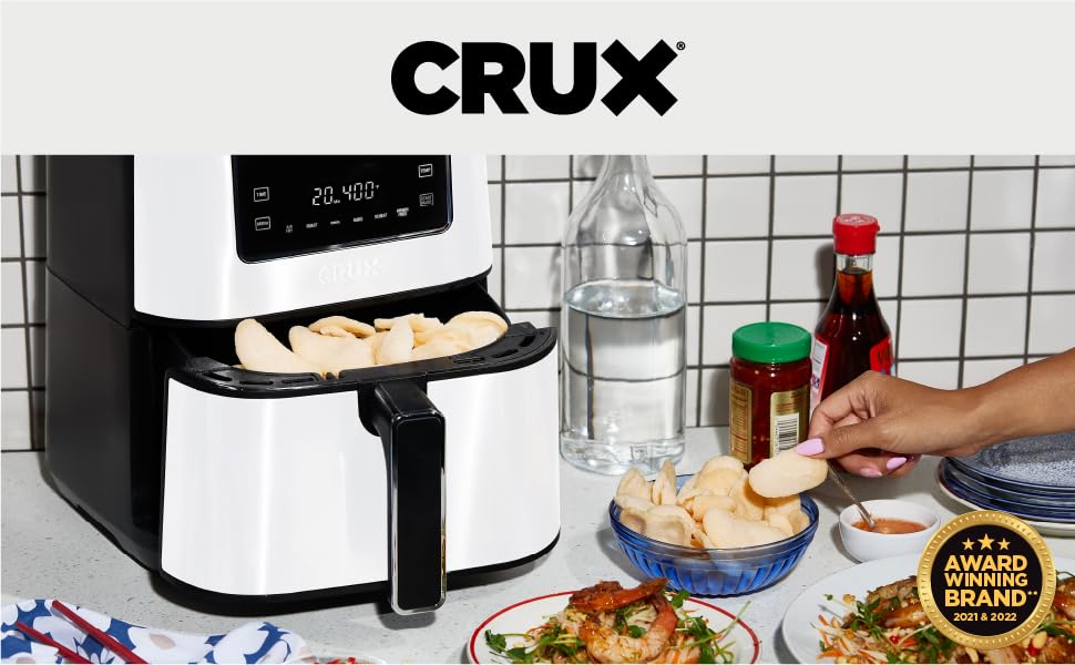 Фритюрниця Crux 3.5 л ручна, фритюрниця без олії, нержавіюча сталь, легке миття