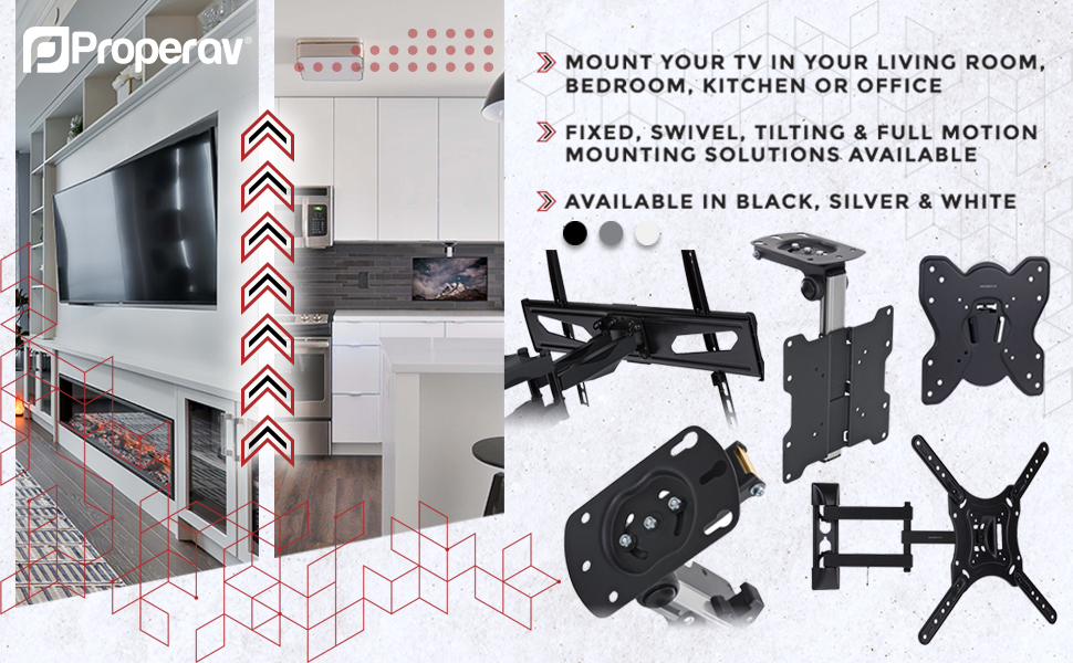Настінний кронштейн для телевізора ProperAV Tilt & Swivel, поворотний та нахильний, для діагоналей 23-43