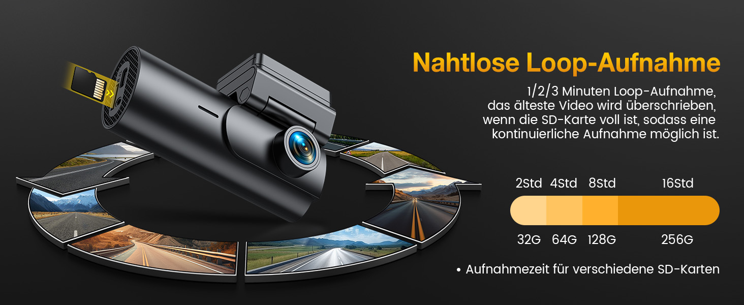 Відеореєстратор GKU 4K Dual з GPS, WiFi, ParkSurv, Нічне Бачення, WDR, 170° та G-Sensor. В комплекті SD-карта 64GB. Чорний