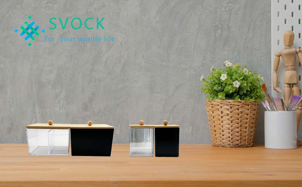 Диспенсер для ватних паличок 3 шт. Чорний, контейнер для ватних дисків та паличок, органайзер для ватного диска, бамбуковий диспенсер, органайзер для тампонів для ванної кімнати, туалетного столика, вітальні