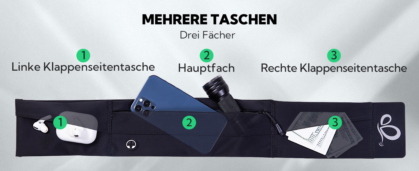 Водонепроникний поясний ремінь Waterfly для бігу, спорту та фітнесу (чоловічий/жіночий, темно-сірий)