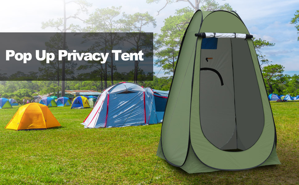Зручне намет-туалет CLIPOP: портативна душова кабіна, ширма, захист від сонця, водонепроникність, 120x120x190 см, зелений