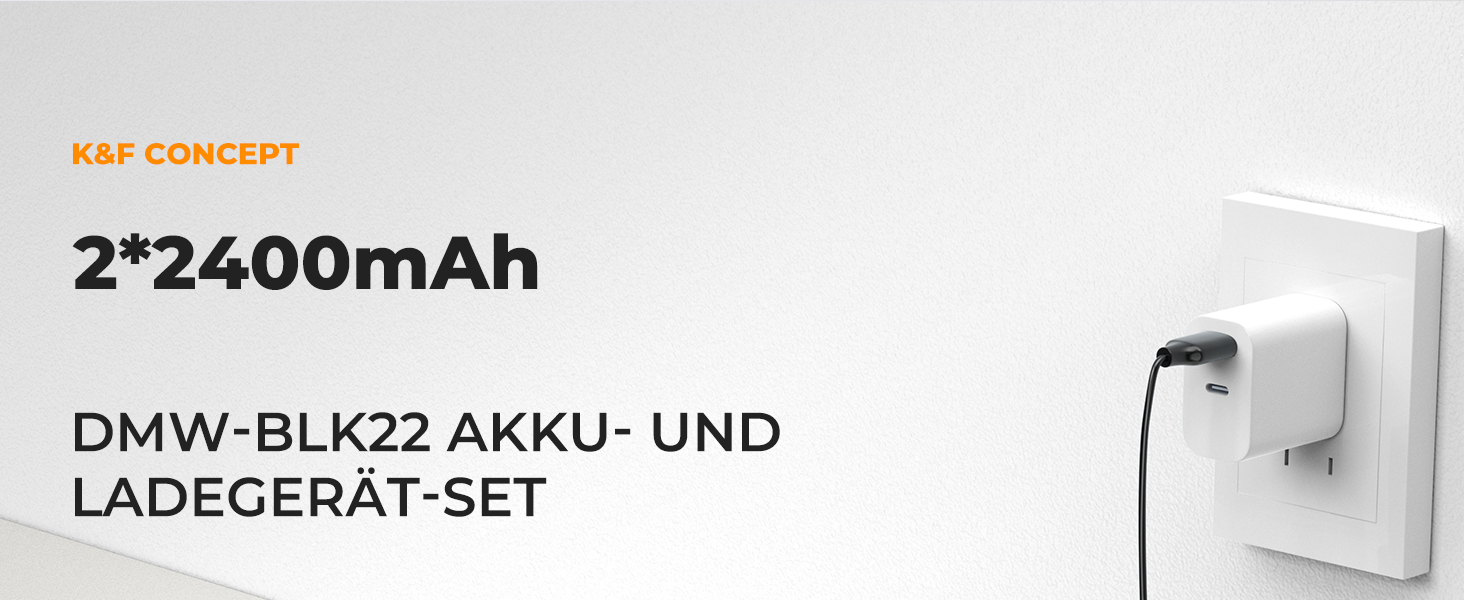 Запасний акумулятор K&F CONCEPT DMW-BLK22 (2 шт) з LCD зарядним пристроєм для Panasonic Lumix DC-S5, DC-S5 II, DC-S5 IIX, GH5 II, GH6, S5II, S5M2, GH5M2