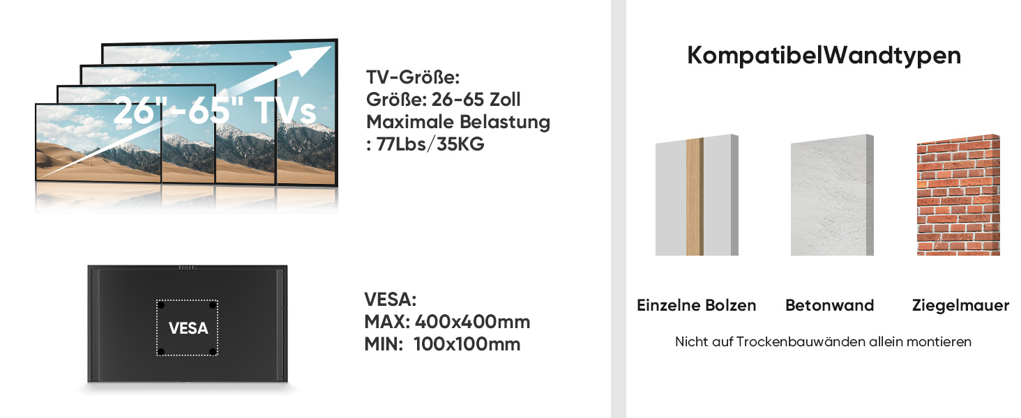 Кронштейн для телевізора FORGING MOUNT поворотний 26-65 дюймів, VESA 400x400, до 35 кг, подовжений 1035 мм