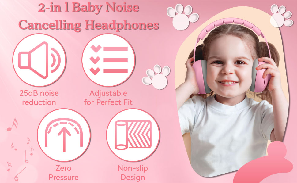 Навушники для захисту слуху для малюків Mumba (рожеві)