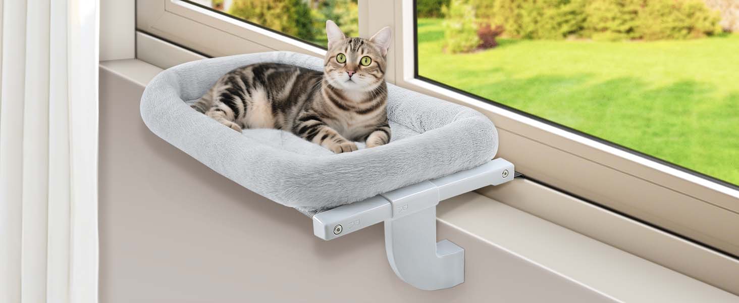 Ліжко для кота на батарею GUUSII HOME - тепле місце для відпочинку, сіре, велике (до 18 кг)