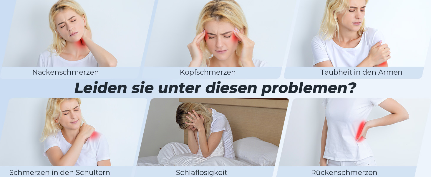 Подушка для шиї Saheyer з Memory Foam, 2-в-1: підтримка шиї, подушка для голови, для сну на боці, на животі та на спині, знімний та дихаючий чохол, 59 * 43 * 12/15 см, сіро-білий