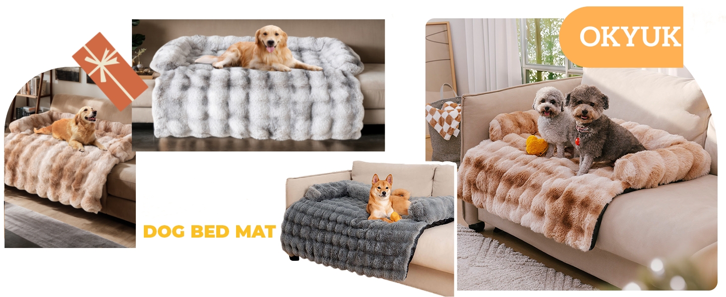 OKYUK Крісло-ліжко для собак, зручний кошик для собак, собаче ліжко, чохол для дивана, ручне прання, нековзне, підходить для собак з довгою шерстю (темно-сірий, 75 x 75 x 13 см)