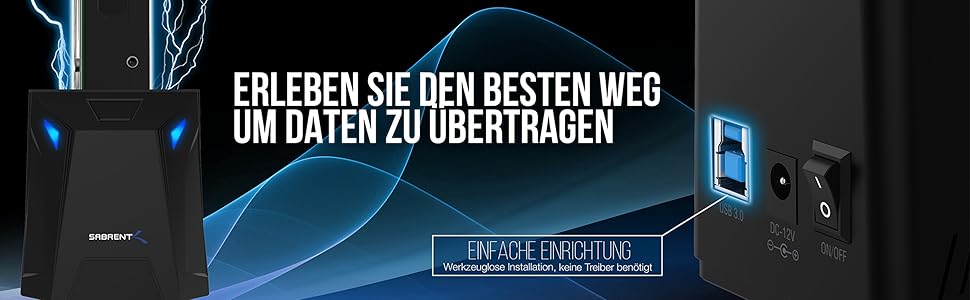 Док-станція SABRENT для HDD/SSD 2.5' та 3.5' SATA з USB A 5Gbps, UASP, 1 відсік