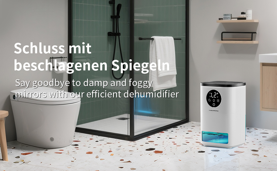 Електричний осушувач повітря 1600 мл, портативний, ультратихий, з автоматичним вимкненням та 7-кольоровим підсвічуванням для спальні, ванної кімнати та дому