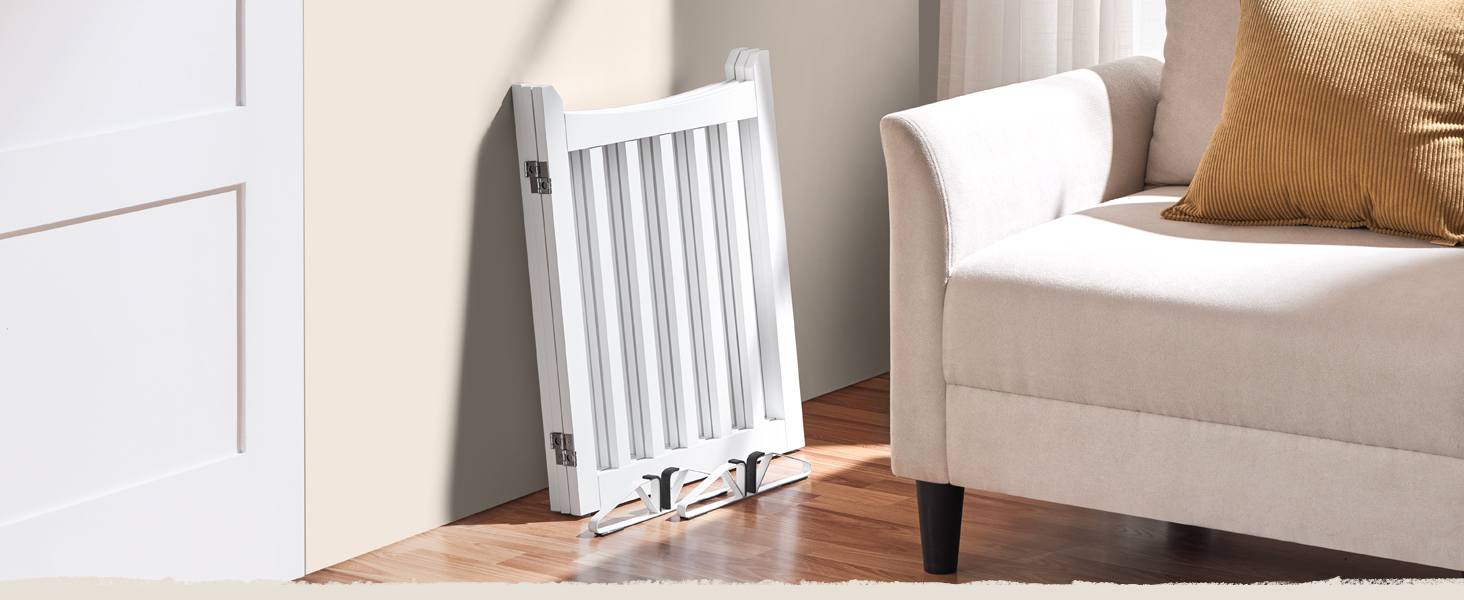 Захисне огорожа для собак Yaheetech, 60,5 x 151,5 см, 3 панелі, біла