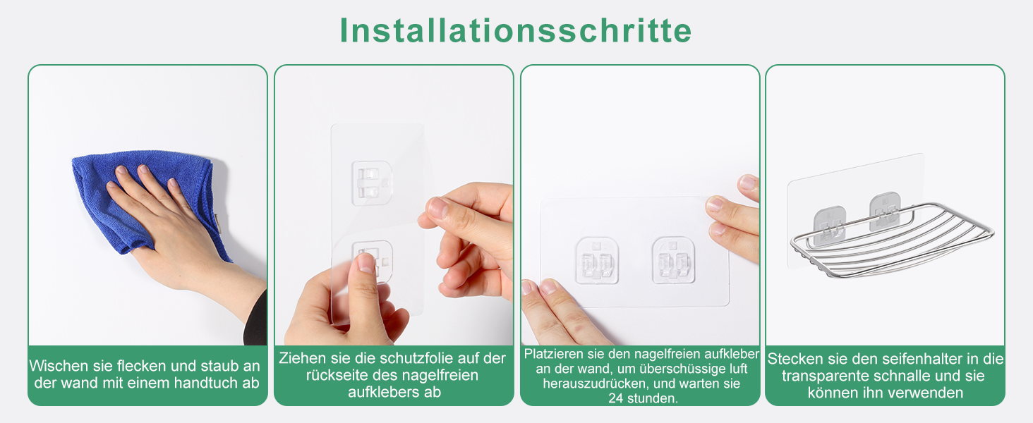 Тримач для мила без свердління Uten, нержавіюча сталь, самоклеючий, з 2 гачками, для ванної, кухні (сріблястий, овальний, 2 шт.)