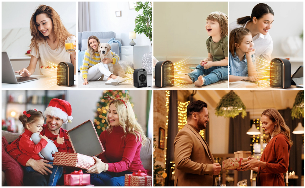 Електрична теплова гармата 2000W з пультом керування, 58 см, 70° обертання, 3D-полум'я, LED-дисплей, ECO-режим, таймер 12 годин - для дому, чорна