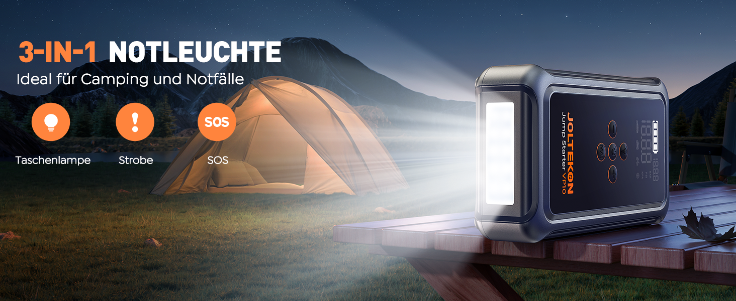 Powerbank Starthilfe 5000A з компресором 150PSI для автомобілів, 12V, бензин/дизель (10.0L), LED, USB-C