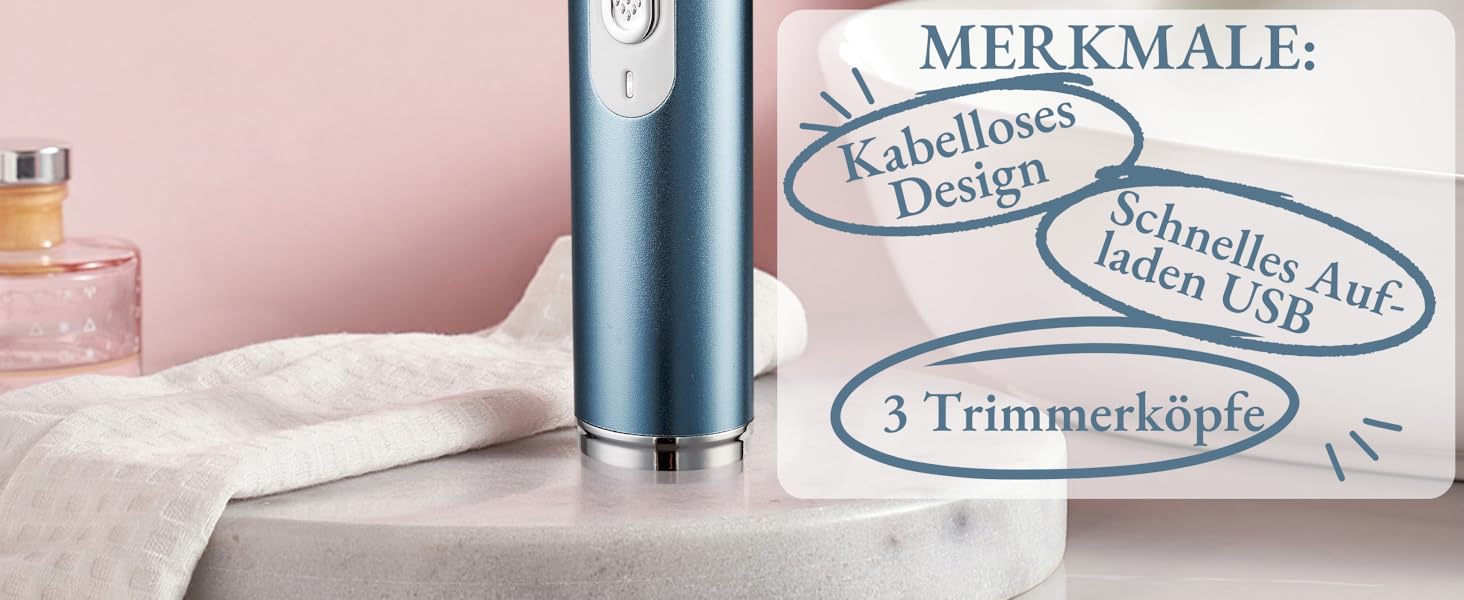 Електричний тример для тіла BarberBoss 3-в-1 QR-8082: для обличчя, ніг, рук та зони бікіні