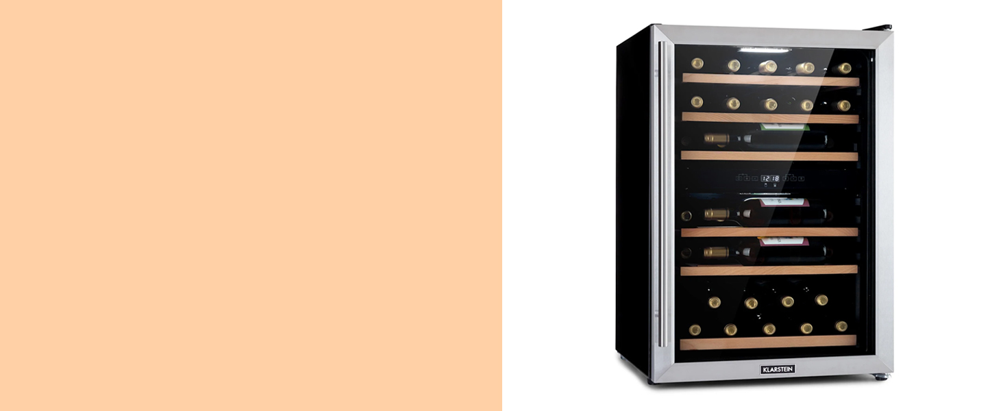 Витримайте вино та охолоджуйте напої: Витримайте вино та охолоджуйте напої Klarstein – витримайте вино та охолоджуйте напої, 36 пляшок, з UV-захистом, 4-18°C