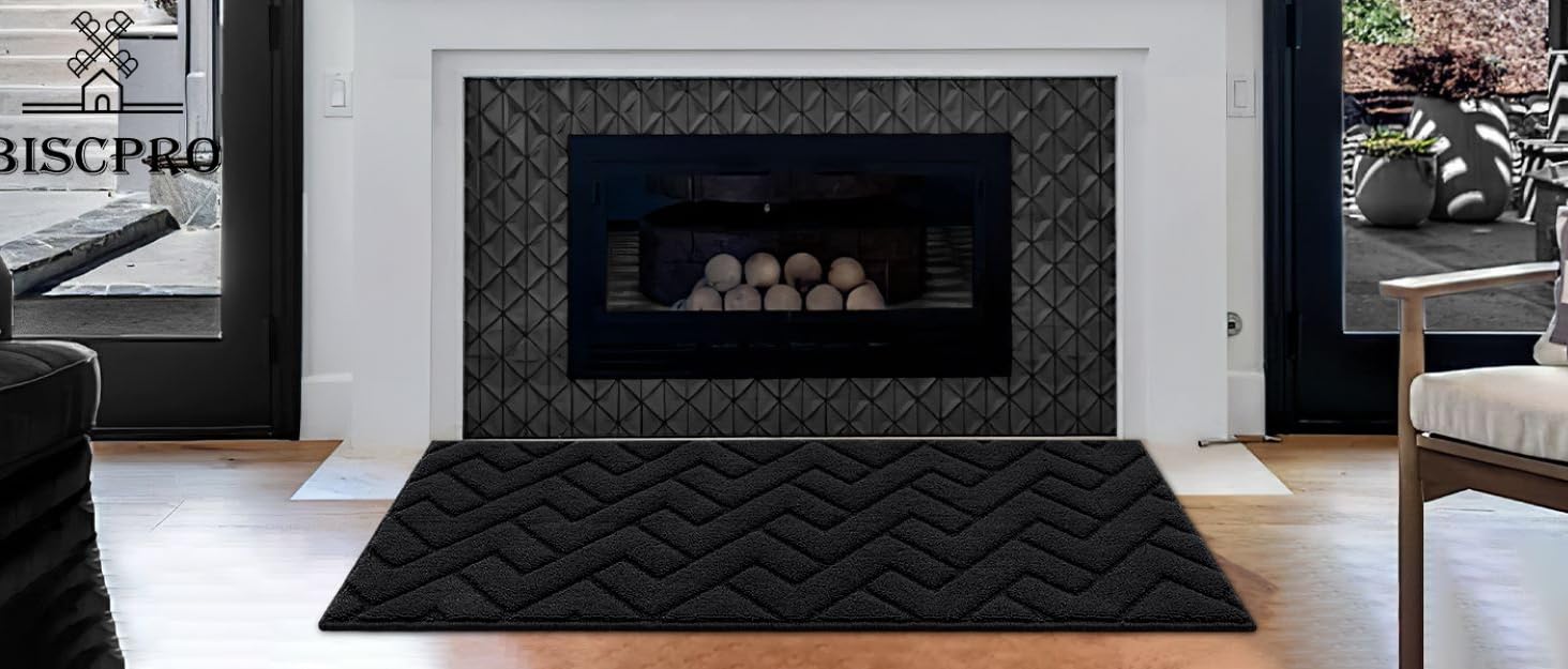 Вологостійкий килимок для дому Black 50 x 80 см: для входу, коридору, саду, дому, тварин. Антиковзка Schmutzfangmatte