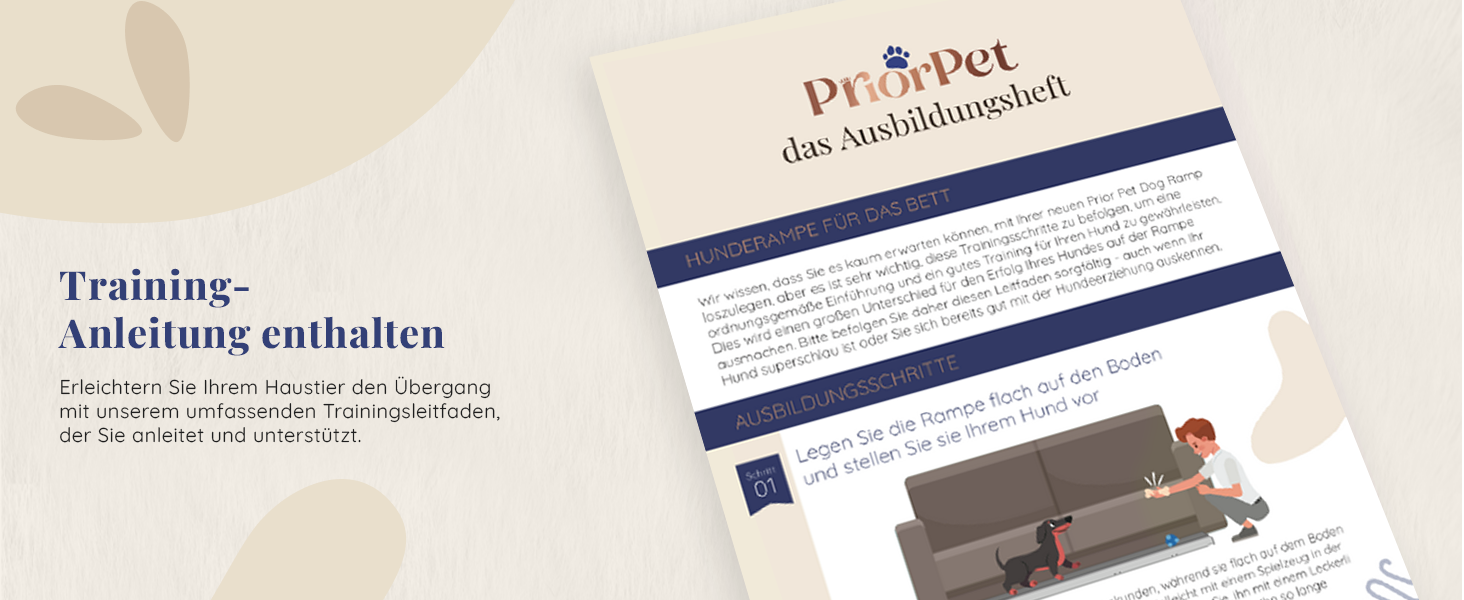 Сходинки для собак PRIORPET з натурального березового дерева з поручнями - регульована висота до 94.5 см - складаються - антиковзні ручки - для собак до 23 кг - колір Walnut