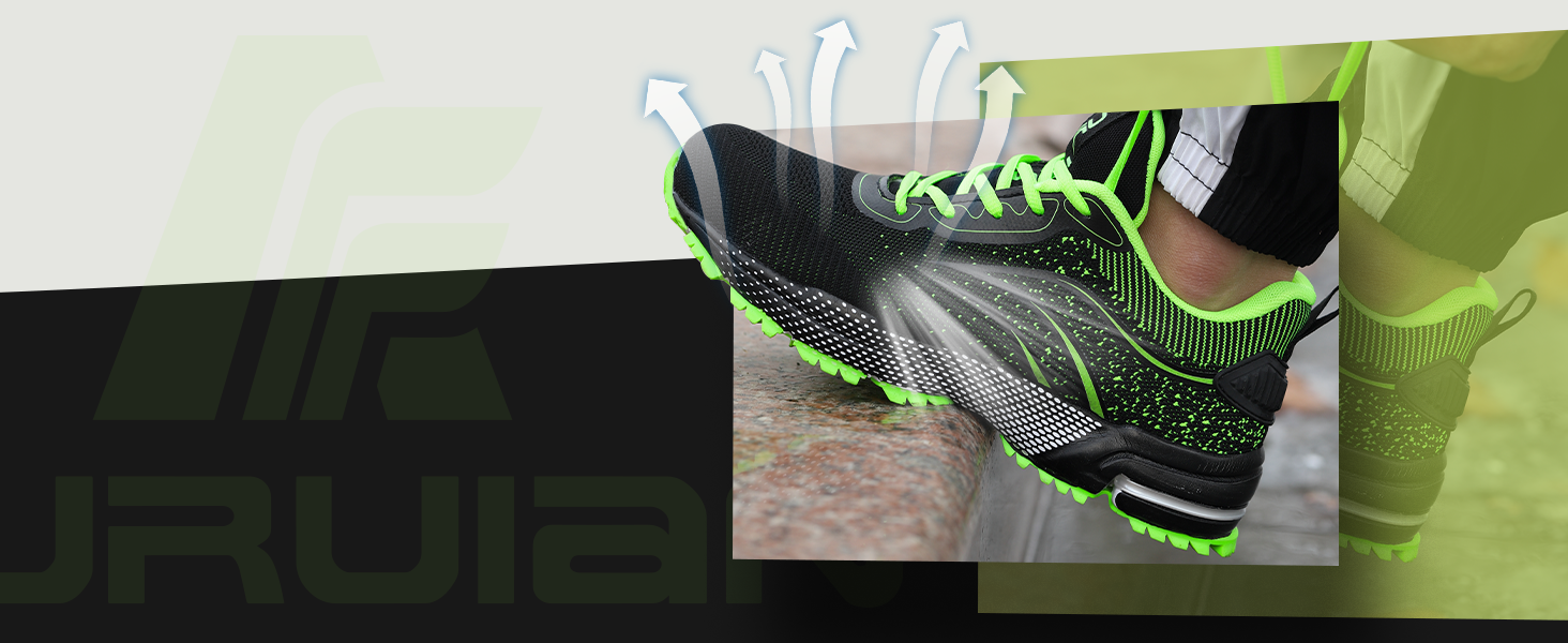 Чоловічі та жіночі робочі черевики Furuian з металевим підноском. Легкі, спортивні, дихаючі, чорного кольору. 42 EU