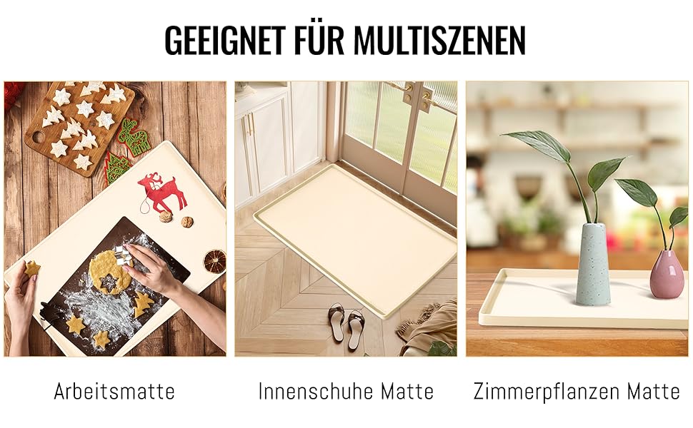 Підкладка під миску для котів та собак MateeyLife, силіконова, 56x36 см, бежева, нековзна, вологостійка