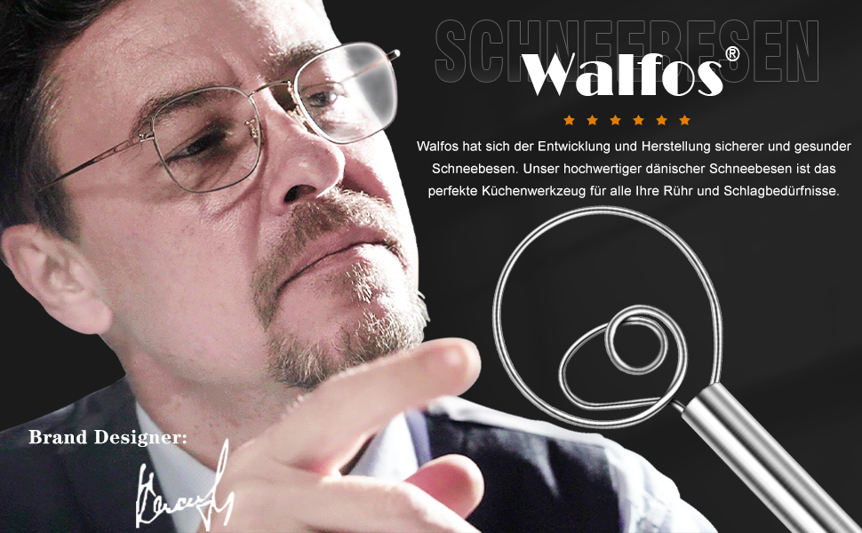 Набір міксерів Walfos (2 шт.) - нержавіюча сталь, 13 см + 18 см. Зручні ручки, для збивання яєць, приготування, змішування та збивання.