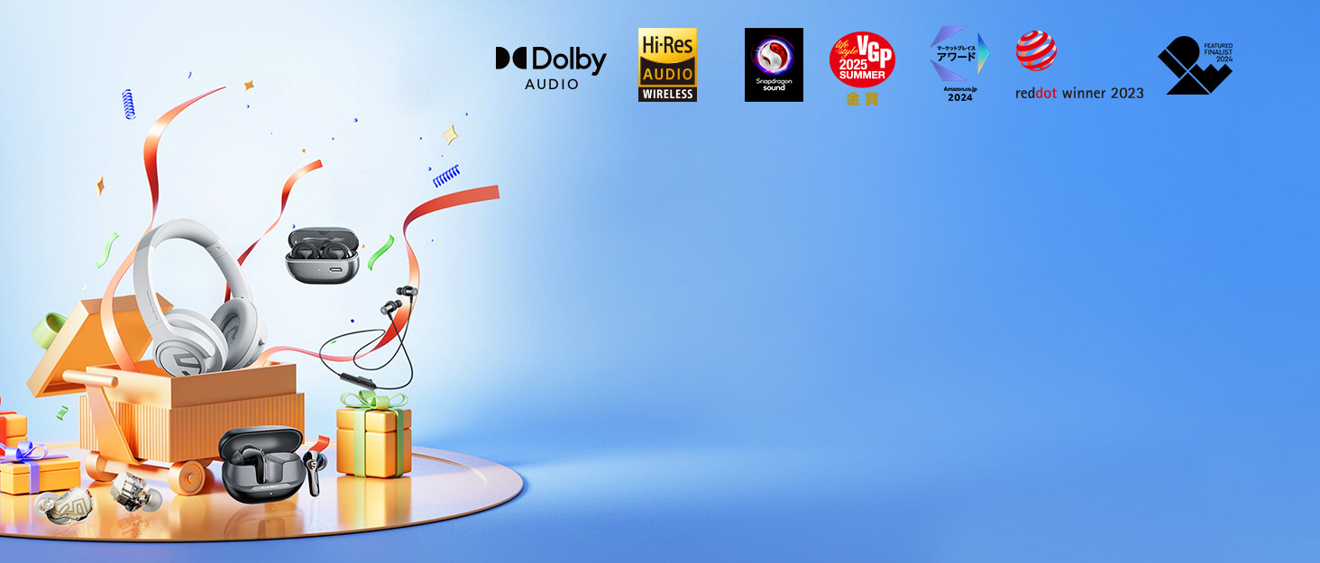 SoundPEATS Space: Бездротові навушники Over-Ear з гібридним ANC, ENC-мікрофоном та 40мм драйверами (білі)