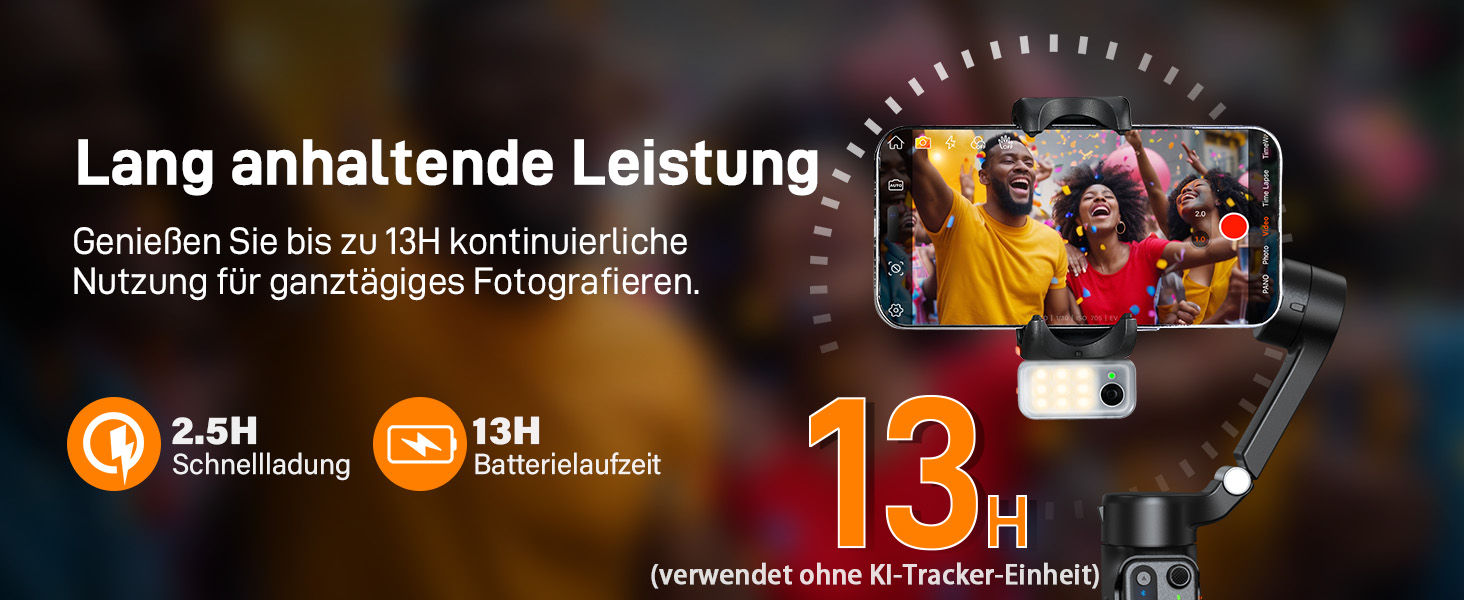 Hohem iSteady V3 - Стабілізатор для смартфона з контролером, AI-трекером, телескопічною штангою та штативом, чорний