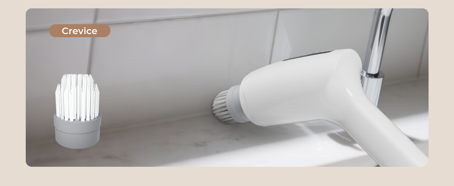 Електрична щітка для прибирання 9 в 1 з набором насадок, 70 хв зарядки, для ванної, плитки, авто, біла