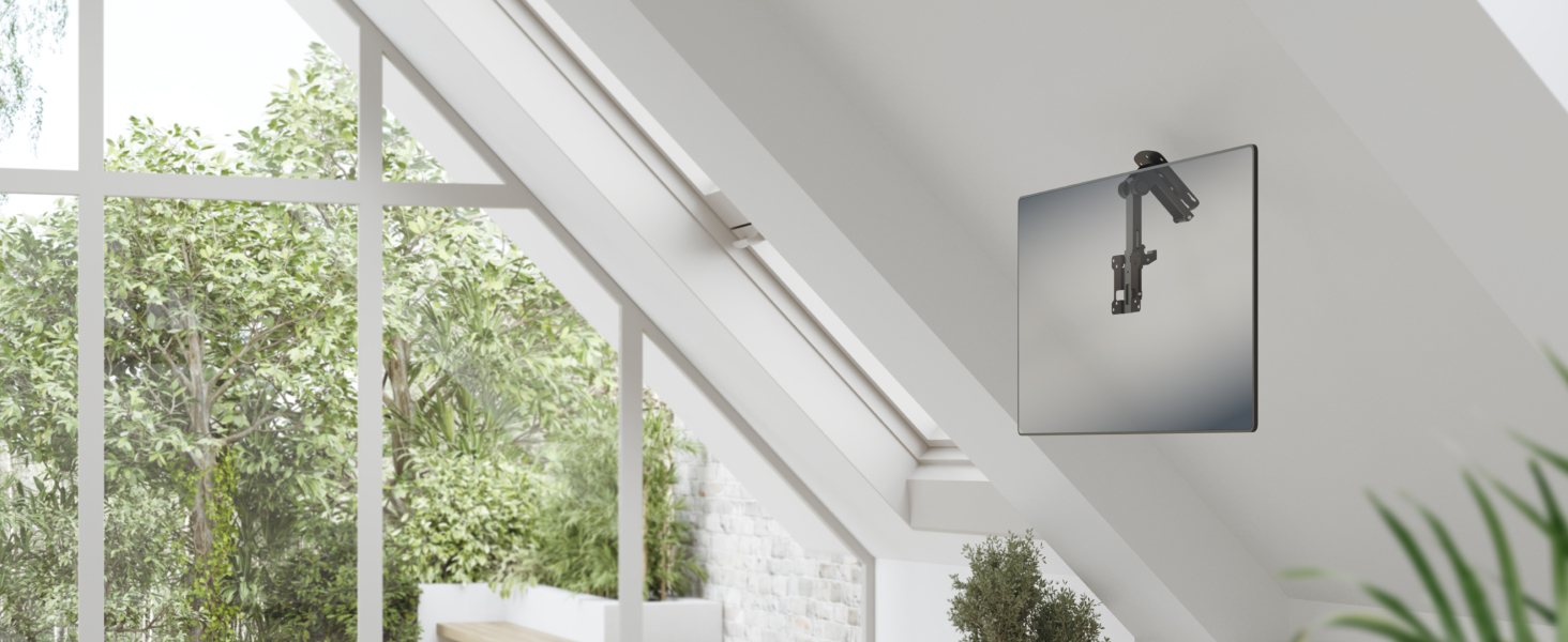 RICOO Swivel TV Ceiling Mount for 13-33 Inch TVs - VESA 200x200, Tilting, Flat, OLED, Curved, Smart TV Mount
