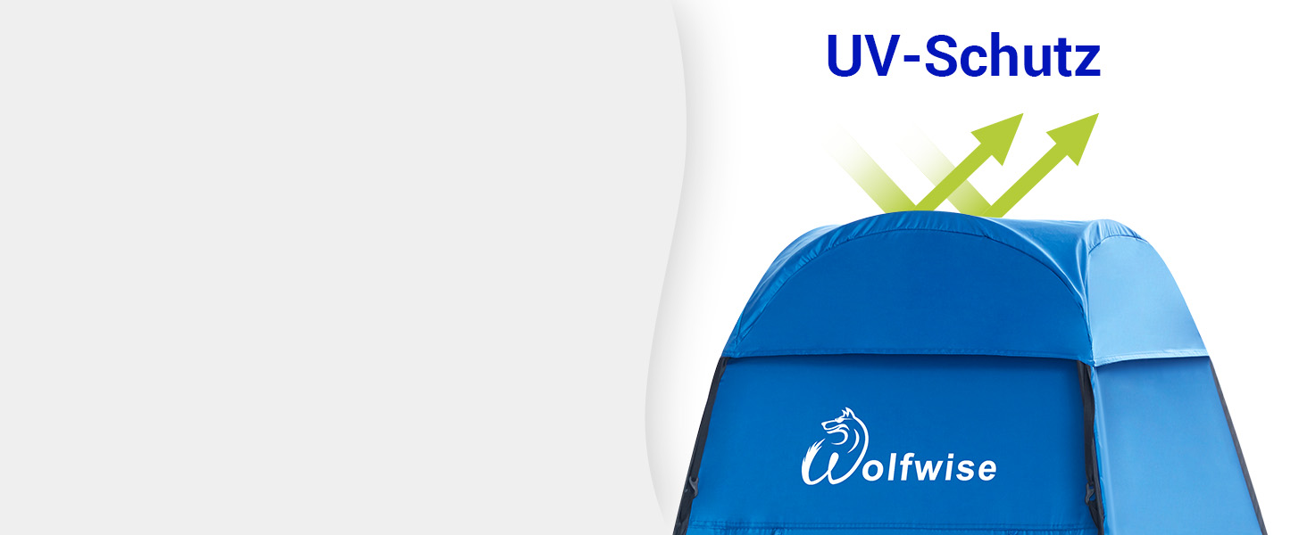 Зручна душова кабіна WofWise для кемпінгу з UV-захистом, туалетне крісло, портативна, блакитна, XL