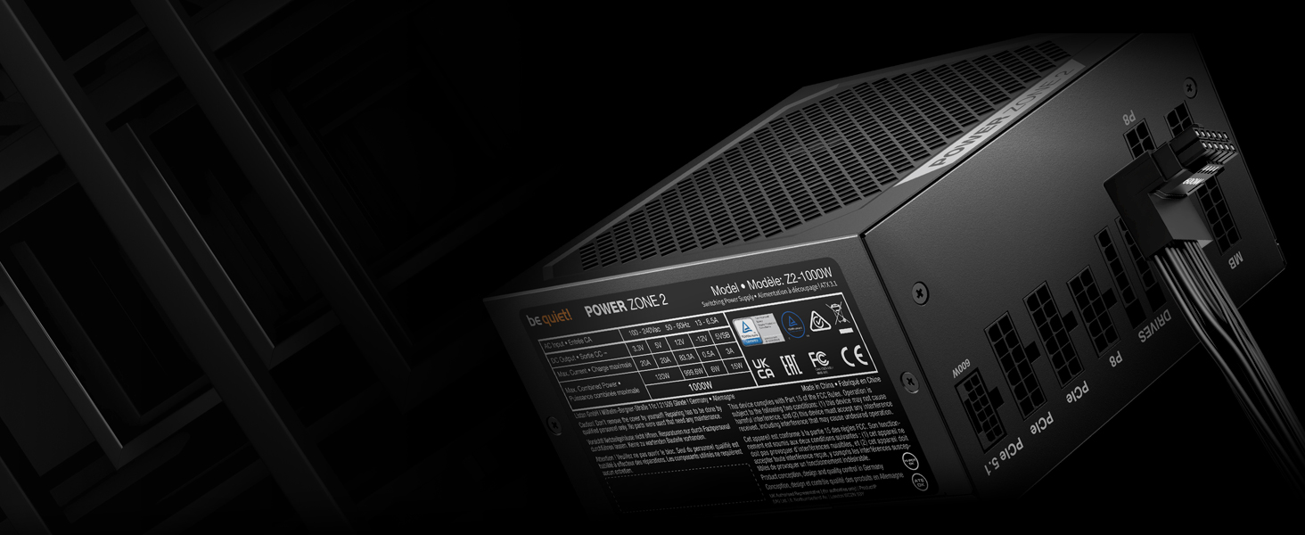 Блок живлення для ПК be quiet! Power Zone 2 1000W, сертифікація 80 Plus та Cybenetics Platinum