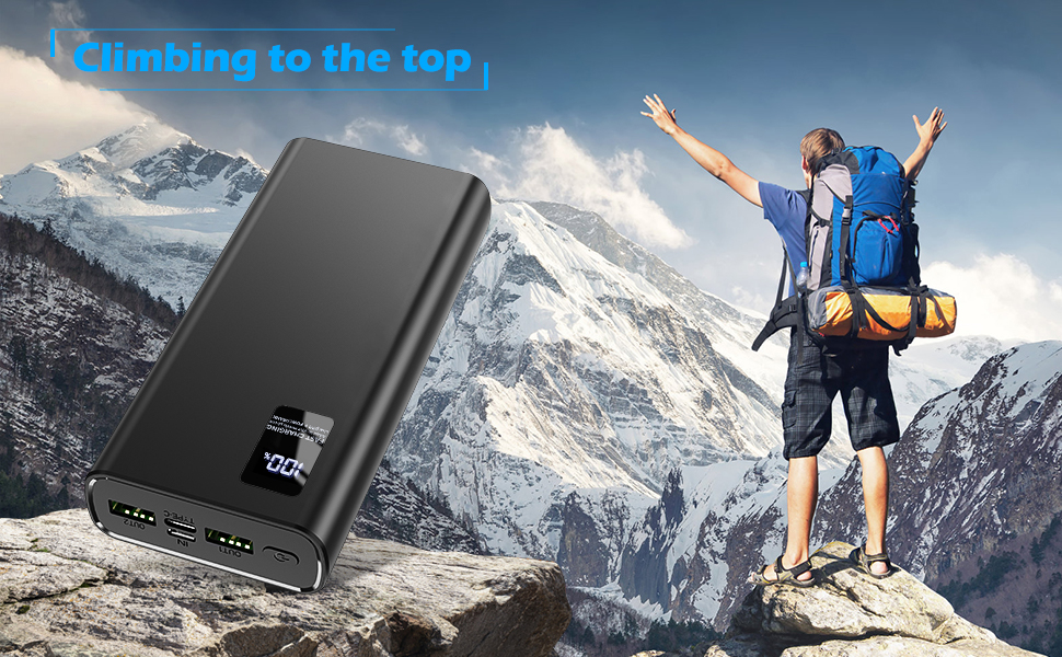 Портативний зарядний акумулятор Power Bank 24000mAh з швидкою зарядкою 22,5W, USB-C, для iPhone, Tablet, Laptop, подорожі, кемпінг