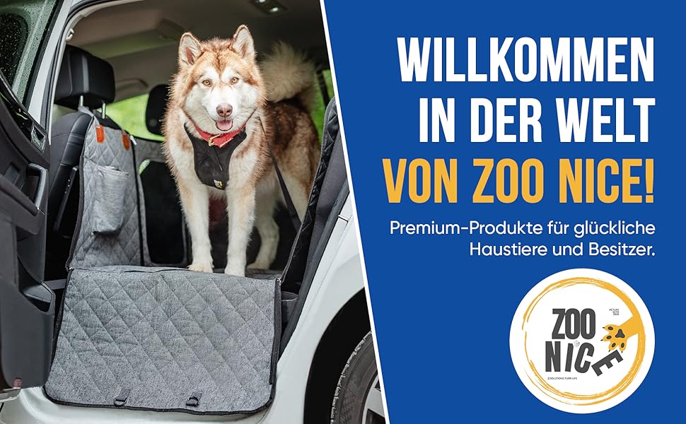Захист для автокрісла собаки ZooNice: водовідштовхуючий, стійкий до подряпин з боковим захистом | Premium захист сидіння авто для собак | Універсальний чохол на сидіння для собак в авто та SUV
